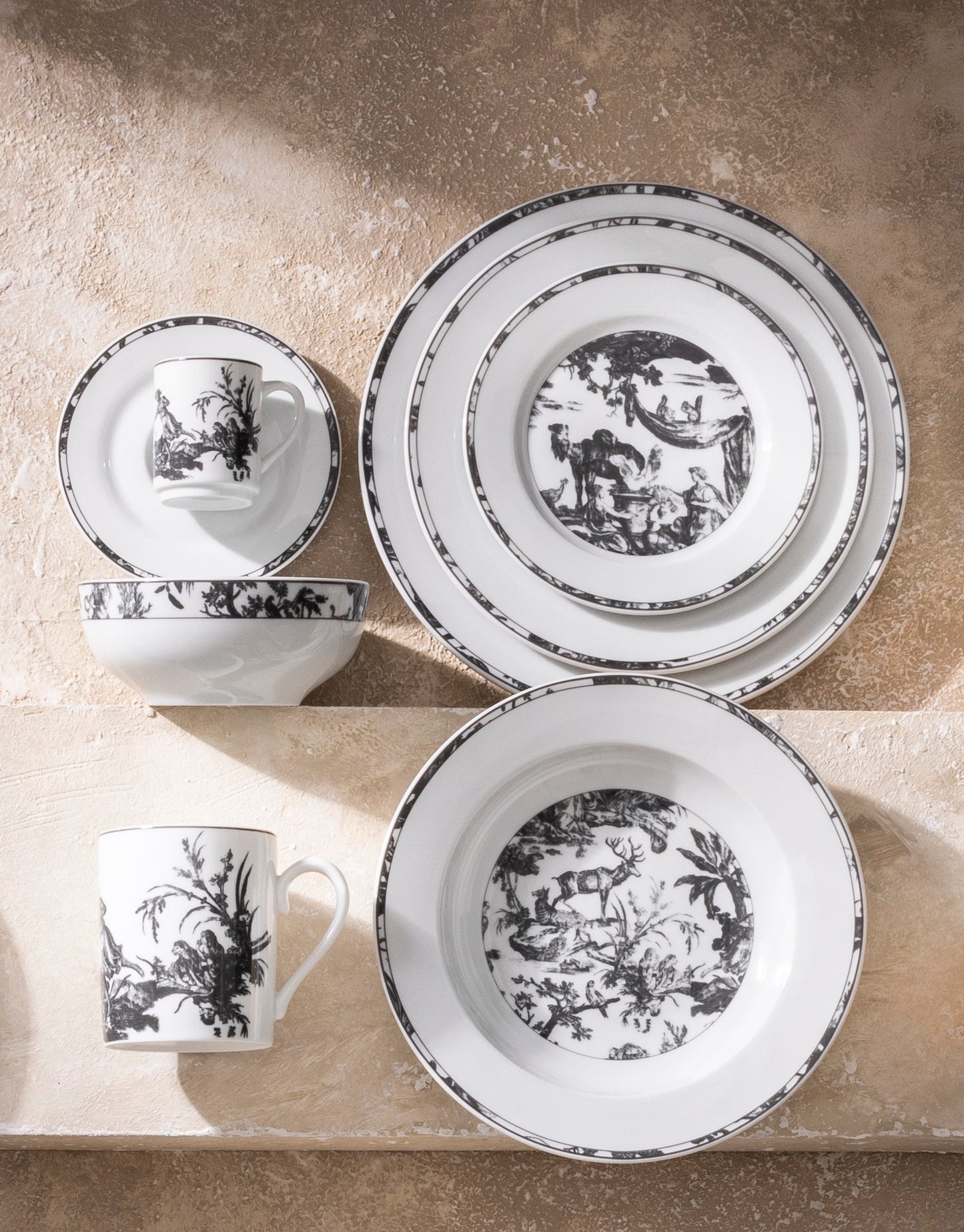 Toile de Jouy: The Four Parts of the World, Dark Gray