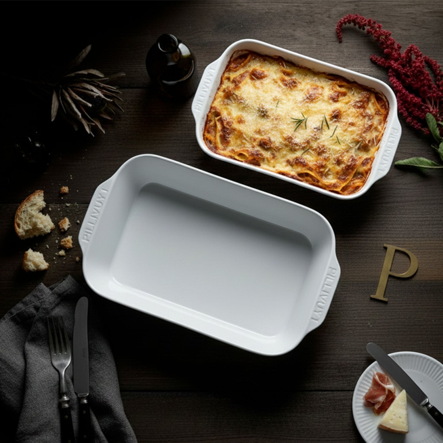 Plisse Deep Rectangular Eared Roasters