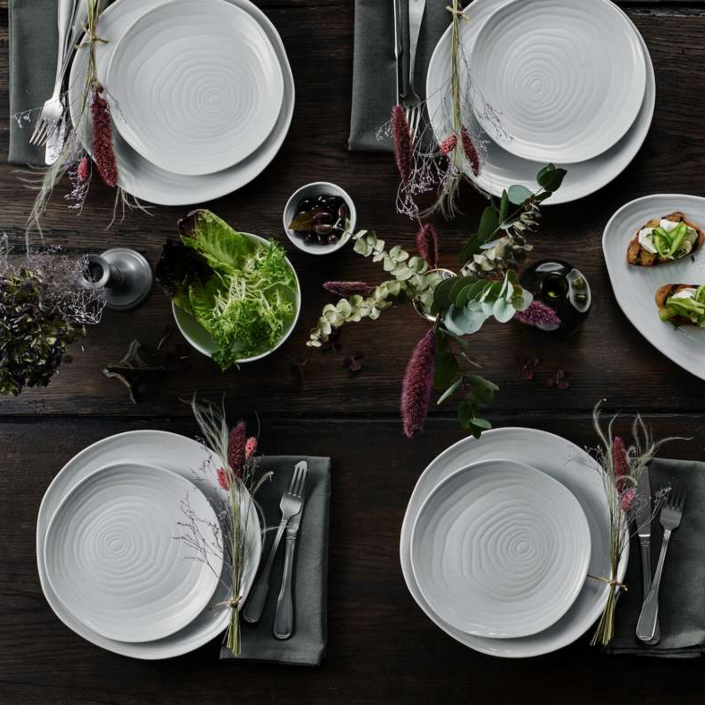 Silver and sales white dinner plates